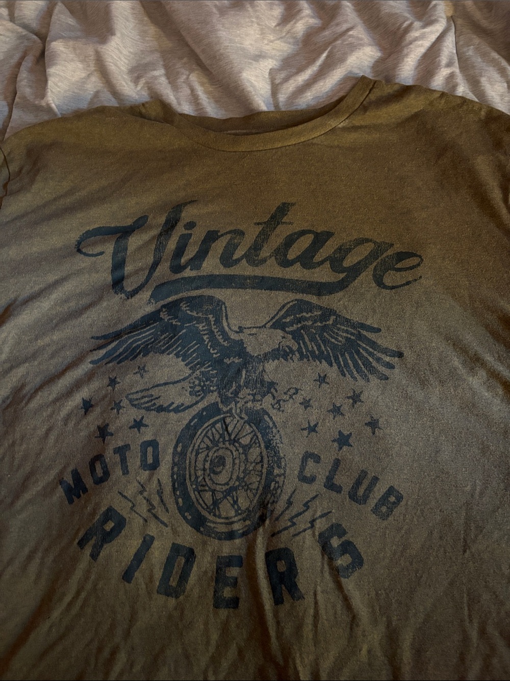 Hybrid & company Olive Green Vintage Moto Club Graphic Tee